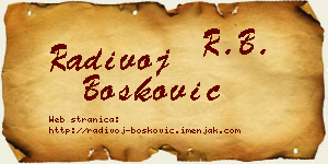 Radivoj Bošković vizit kartica